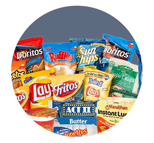 Various bags of snacks