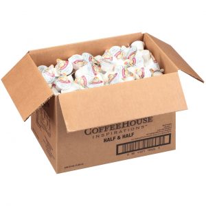 A box of Coffeehouse Half and Half Creamer