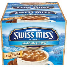 A box of Swiss Miss Marshmallow Hot Chocolate